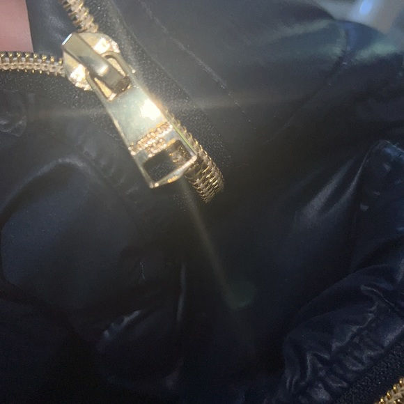 LONDON FOG PUFFY JACKET Xxl Navy Blue Gold Zipper - Picture 5 of 10